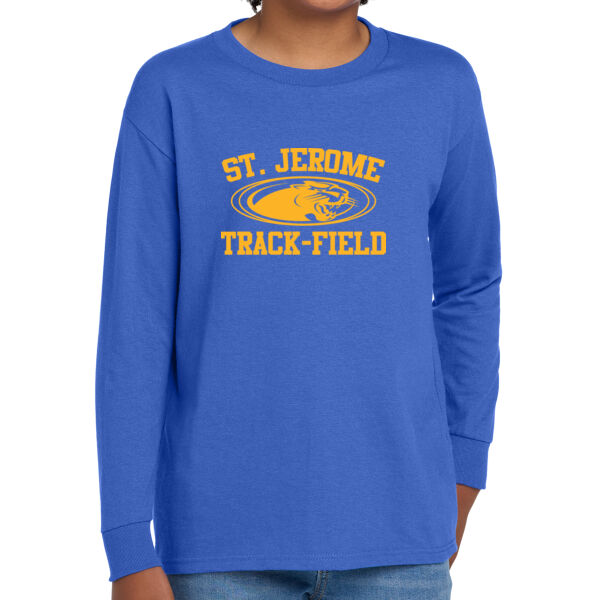 St. Jerome Track-Field Youth Heavy Cotton 100% Cotton Long Sleeve T Shirt Thumbnail