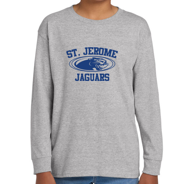 St. Jerome Jaguars Youth Heavy Cotton 100% Cotton Long Sleeve T Shirt Thumbnail