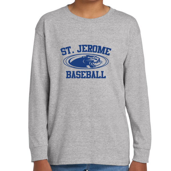 St. Jerome Baseball Youth Heavy Cotton 100% Cotton Long Sleeve T Shirt Thumbnail